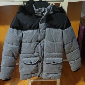Stylish Kids Black and Gray Puffer Jacket